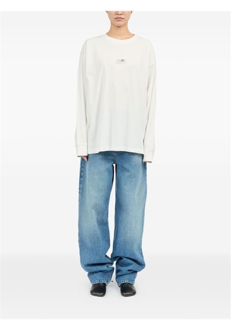 White logo-print long-sleeve T-shirt Mm6 maison margiela - men MM6 MAISON MARGIELA | SH0GC0034S24312101